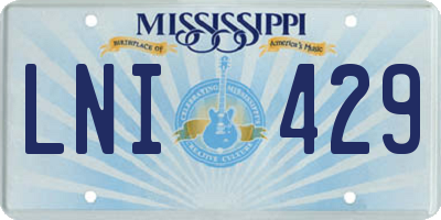 MS license plate LNI429