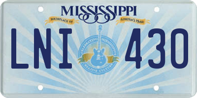 MS license plate LNI430