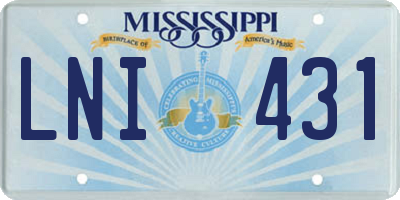 MS license plate LNI431