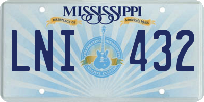 MS license plate LNI432