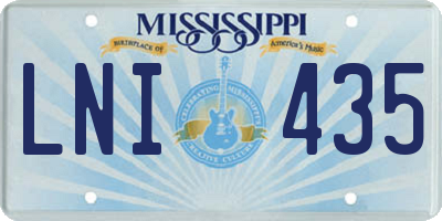 MS license plate LNI435