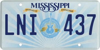 MS license plate LNI437