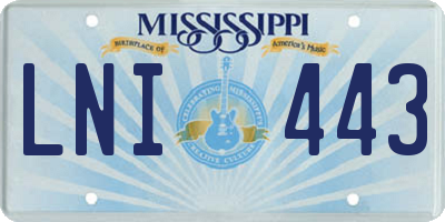 MS license plate LNI443