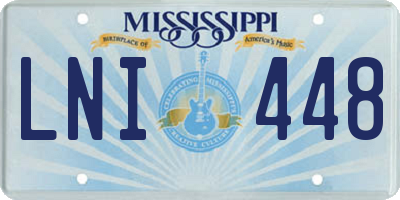 MS license plate LNI448