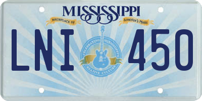 MS license plate LNI450