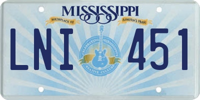 MS license plate LNI451