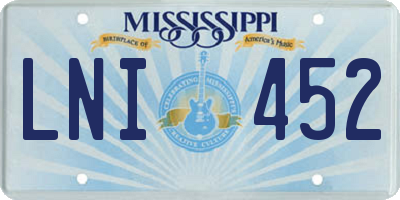 MS license plate LNI452