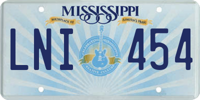 MS license plate LNI454