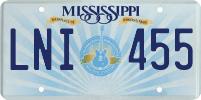 MS license plate LNI455