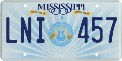 MS license plate LNI457