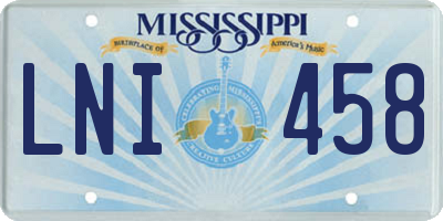 MS license plate LNI458