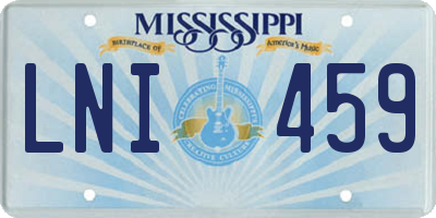 MS license plate LNI459