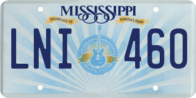 MS license plate LNI460