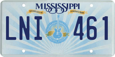 MS license plate LNI461