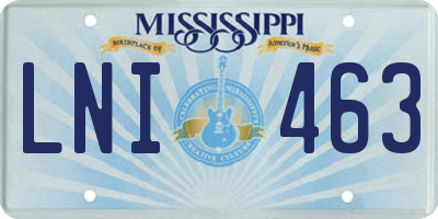 MS license plate LNI463