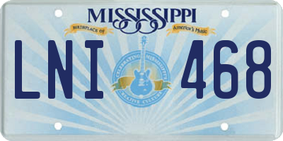 MS license plate LNI468