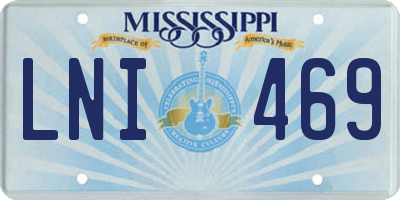 MS license plate LNI469