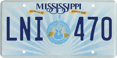 MS license plate LNI470
