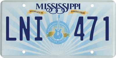 MS license plate LNI471
