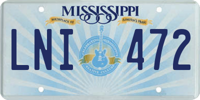 MS license plate LNI472