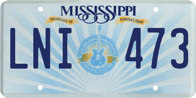 MS license plate LNI473