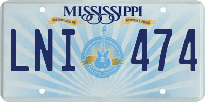 MS license plate LNI474