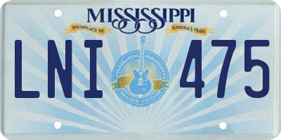 MS license plate LNI475