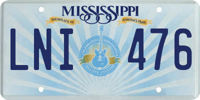 MS license plate LNI476