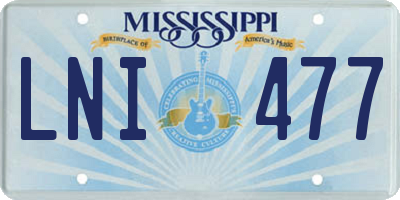 MS license plate LNI477