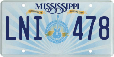 MS license plate LNI478