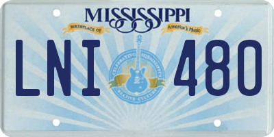 MS license plate LNI480