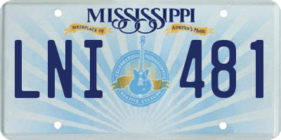 MS license plate LNI481