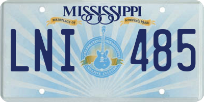 MS license plate LNI485