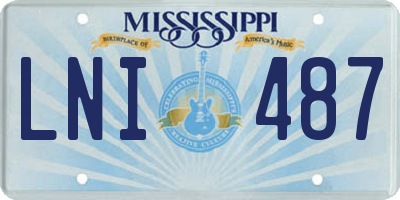 MS license plate LNI487