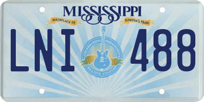MS license plate LNI488