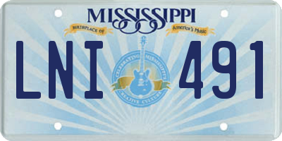 MS license plate LNI491
