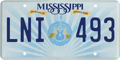 MS license plate LNI493
