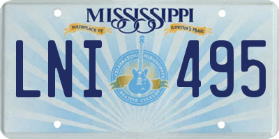 MS license plate LNI495