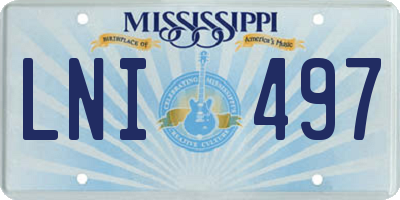 MS license plate LNI497