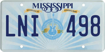 MS license plate LNI498