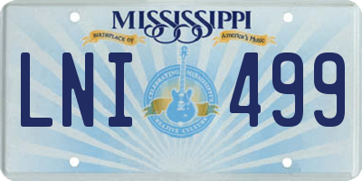 MS license plate LNI499