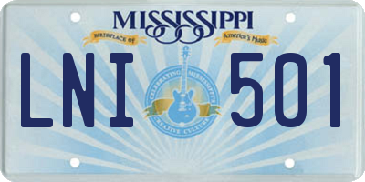 MS license plate LNI501