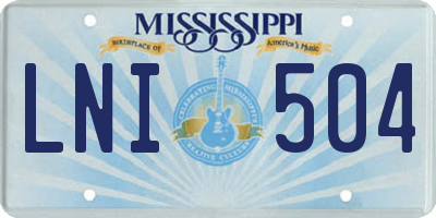 MS license plate LNI504