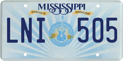 MS license plate LNI505