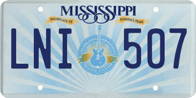 MS license plate LNI507