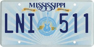 MS license plate LNI511