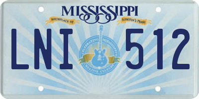 MS license plate LNI512