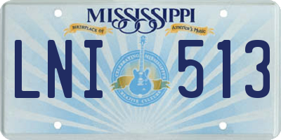 MS license plate LNI513