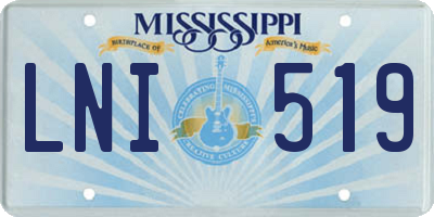 MS license plate LNI519