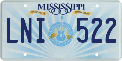 MS license plate LNI522